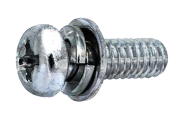 鉄(+) ナベ頭セムス小ねじ I＝4(薄板用)(バネ座+ISO小形平座 組込)